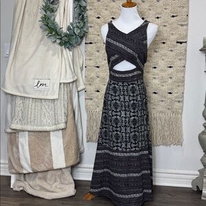 Free people Tribal Tale' Cutout Mixed Print Midi Dress size 4